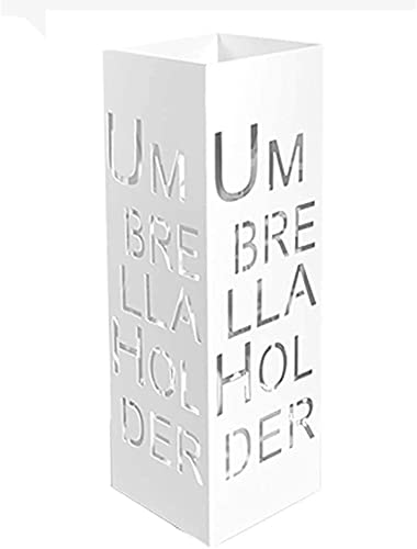 Square Umbrella Stand - Creative Letter Design for Home & Office - Black/White Hallway Storage Solution - Perfect for Entryway, Porch & Indoor Organization (Color: White)