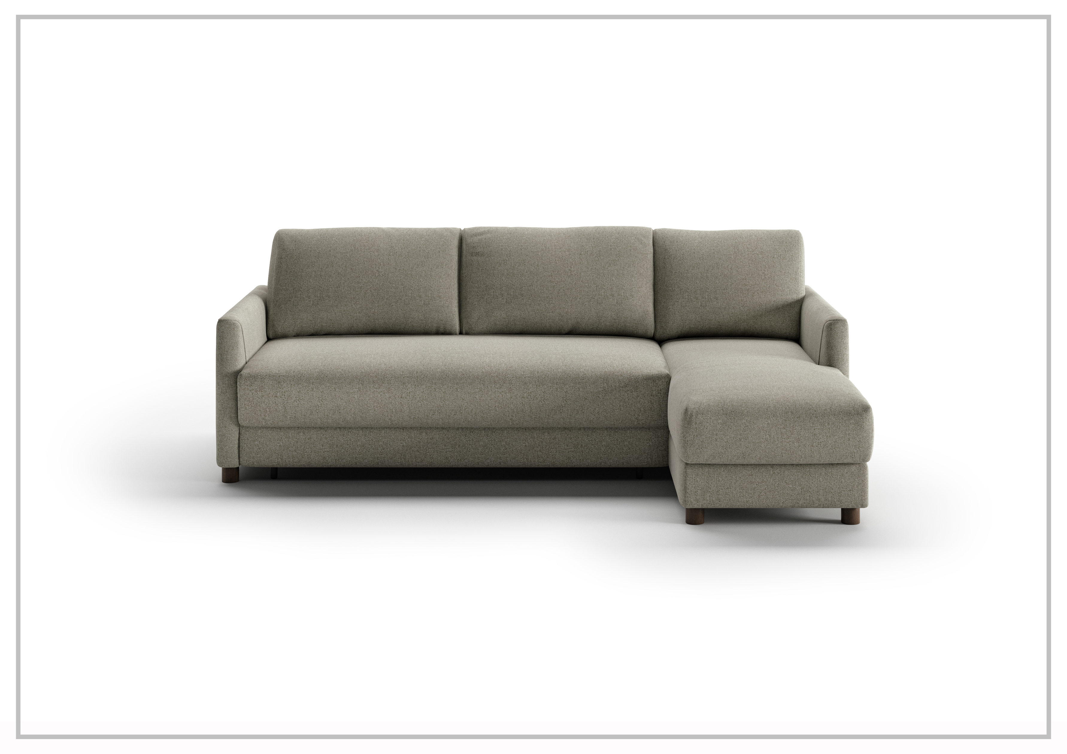 Luonto Pint 3-Seater L-Shaped Fabric Sectional Sleeper Sofa Bed with Storage | Modern Convertible Couch for Small Spaces | Perfect for Living Room, Apartment & Guest Room (Gray)