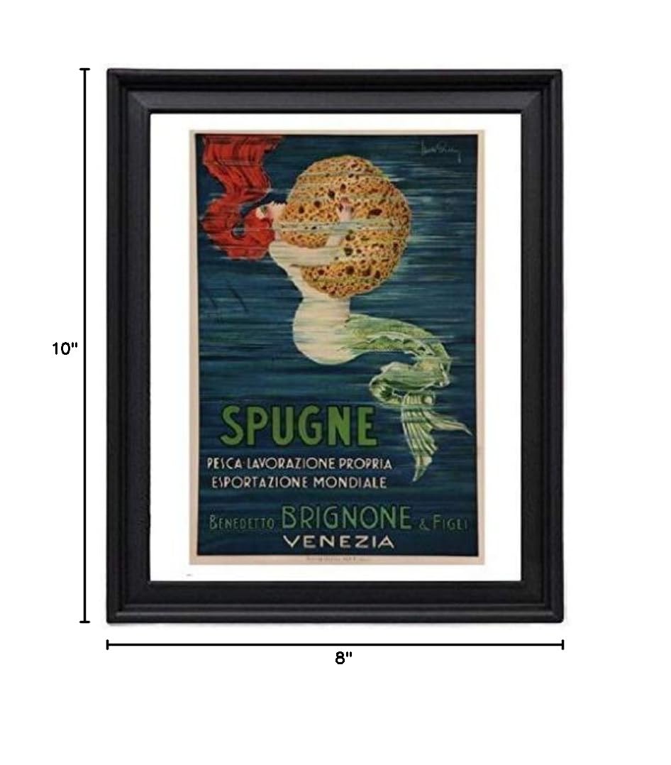 Mermaid Sponge L Buttin Italy Picture Frame - Wall Art Poster Print for Home & Office Decor