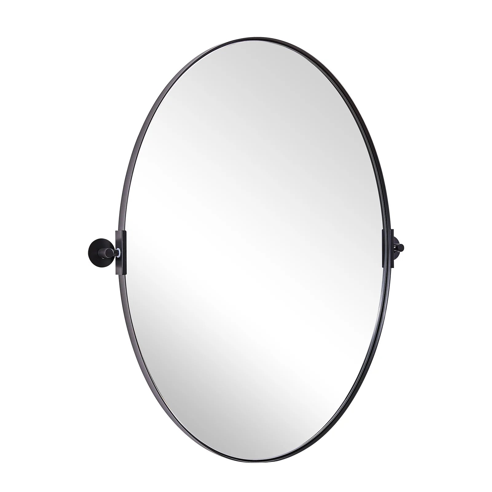 Adjustable Tilting Oval Pivot Mirror with Stainless Steel Frame for Bathroom Vanity | Perfect for Makeup, Shaving & Home Decor