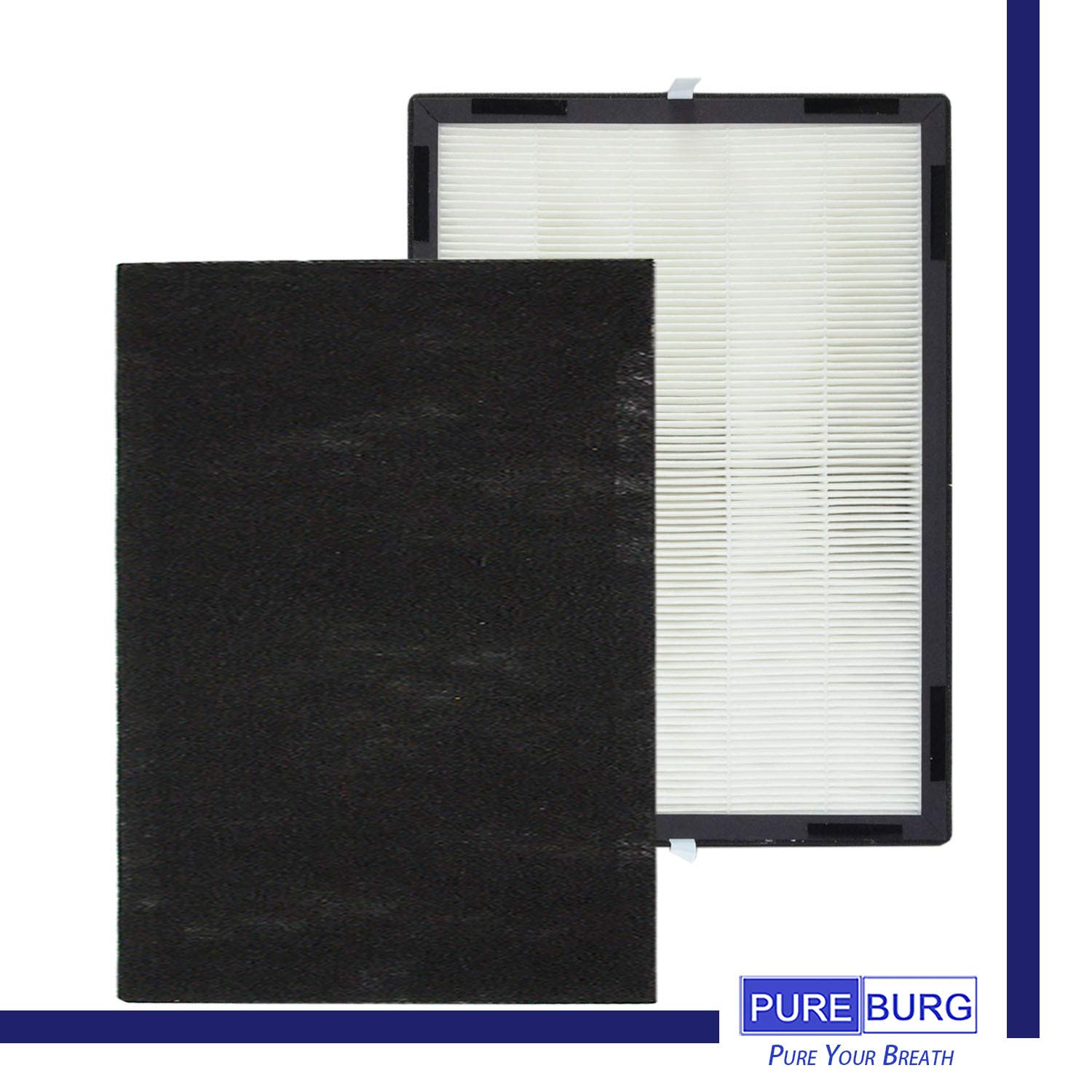 PUREBURG Replacement Filter Set Compatible with Hunter HP700 Medium Console Air Purifier - H13 True HEPA Filter & 4 Activated Carbon Pre-Filters for Dust, Pollen, Pet Dander, Smoke, VOCs - Perfect for Home, Office, and Bedroom Air Purification