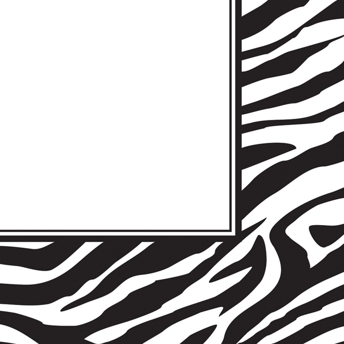 Zebra Print Lunch Napkins - 16 Pack Disposable Paper Napkins for Parties, Picnics, BBQs & Birthday Celebrations