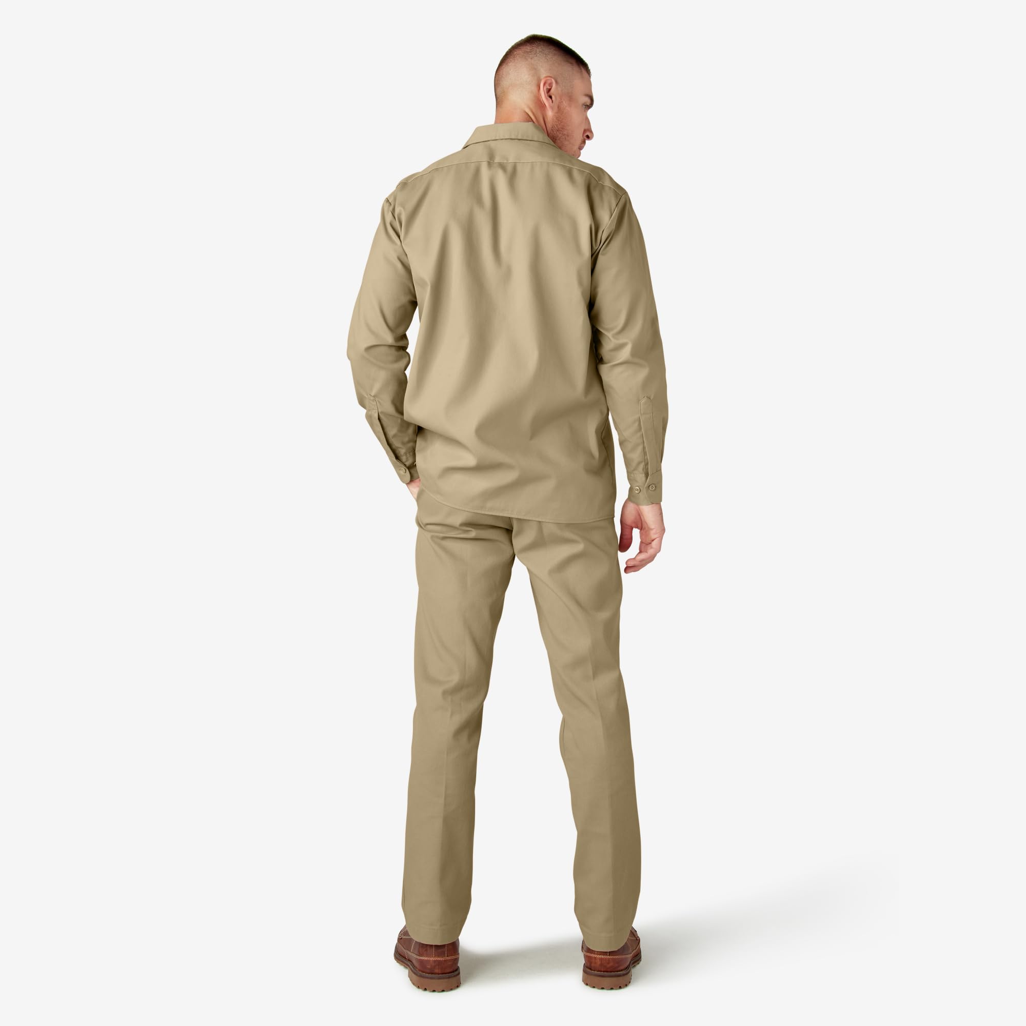 Dickies Men's Big & Tall Long Sleeve Work Shirt - Durable Cotton Button Down for Construction, Warehouse & Outdoor Jobs