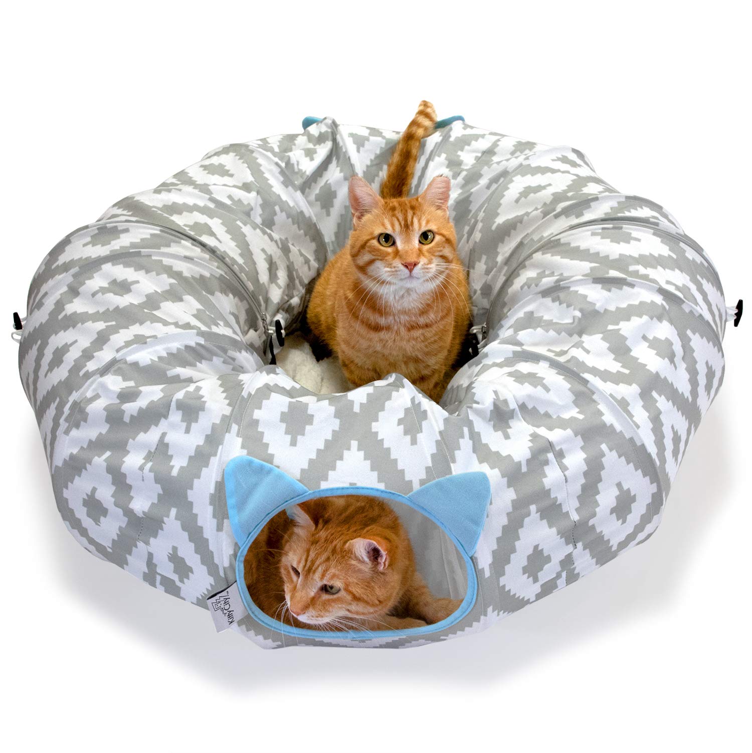 Kitty City Large Cat Tunnel Bed - Pop Up Cat Bed with Play Tunnel for Indoor Cats | Cozy Hideaway & Fun Play Space for Kittens & Adult Cats