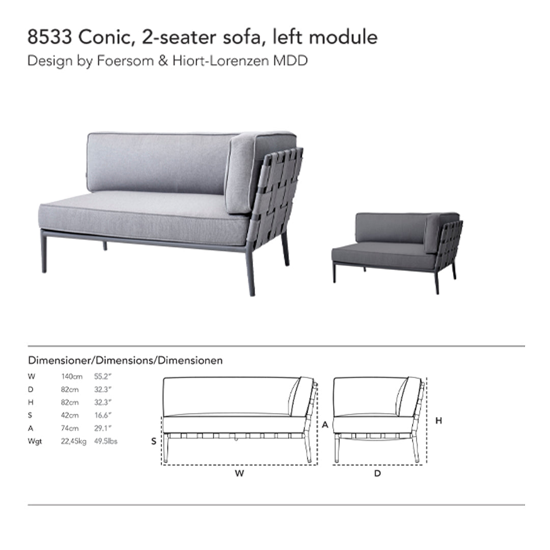 Premium Conic Pre-Configured Sofa Set - Modern Living Room Furniture for Home & Office (3-Piece Sectional with Ottoman) - Perfect for Small Spaces, Apartments and Cozy Family Gatherings