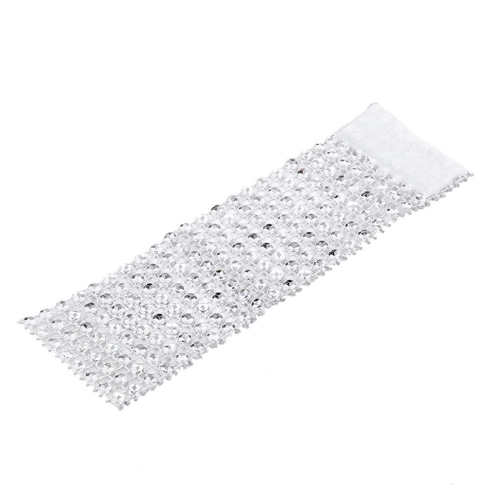 100Pcs Silver Plastic Chair Sash Rings with Diamond Mesh Design - Easy Closure Napkin Rings Holder for Wedding, Party, Birthday & Anniversary Decorations - Perfect for Table Setting, Gift Wrapping and Event Styling