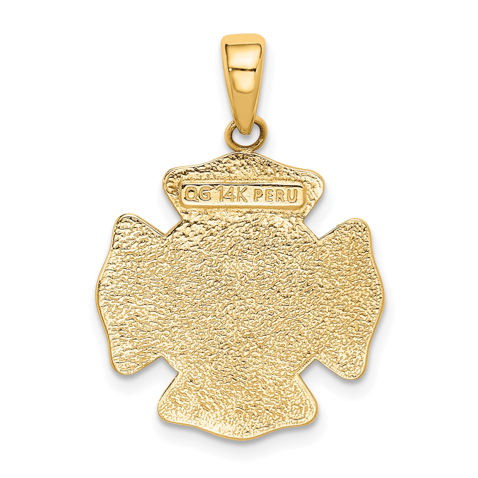 14K Solid Yellow Gold Fire Department FD St. Florian Badge Pendant - 26mm Religious Jewelry for Firefighters & First Responders - Perfect for Gifts, Memorials & Everyday Wear