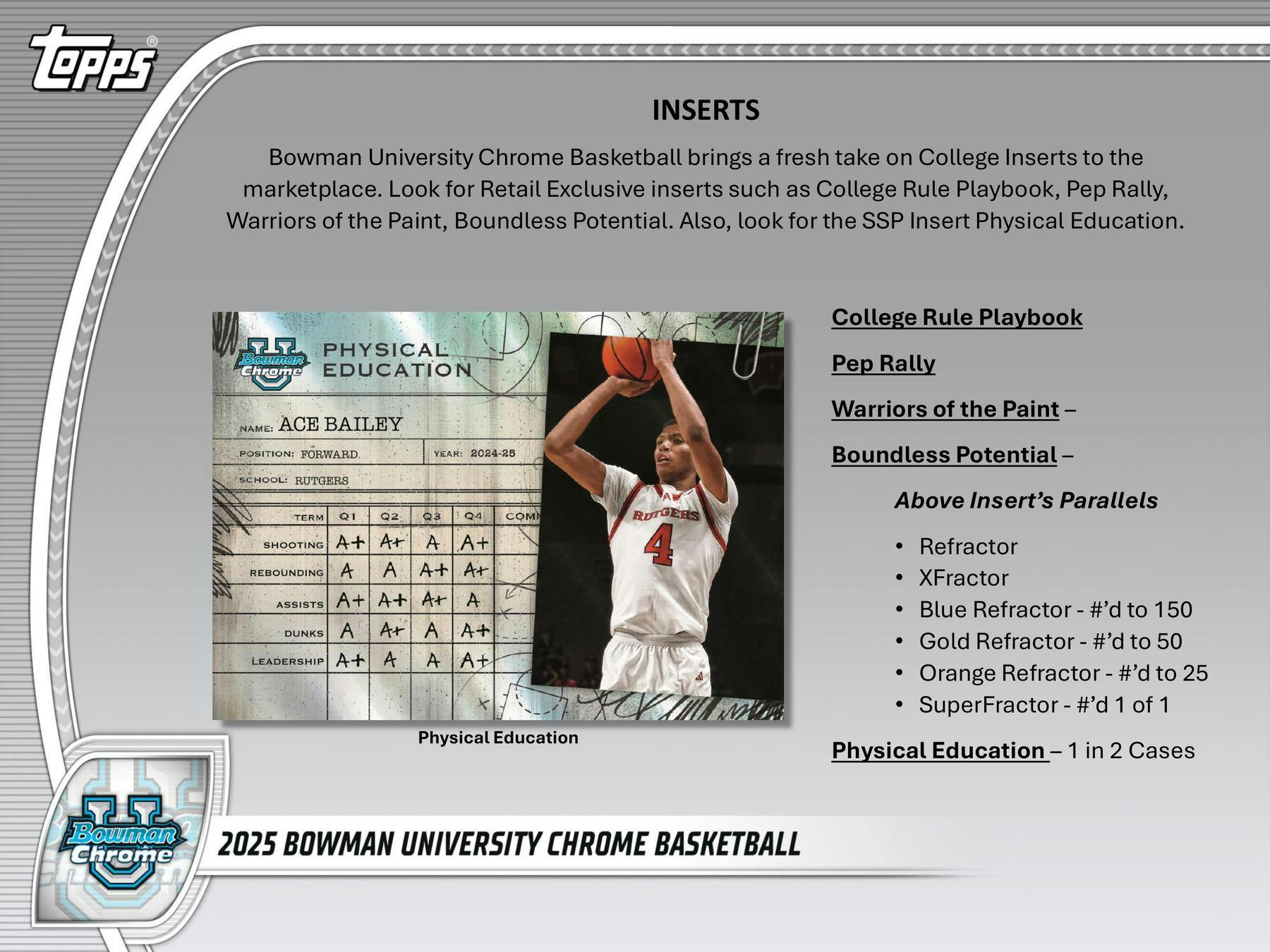 2024/25 Bowman University Chrome Basketball 7 Pack Blaster Box - Collectible Trading Cards for NBA Fans, Perfect for Gifts & Card Collectors - Use at Home, Games, or Trading Events