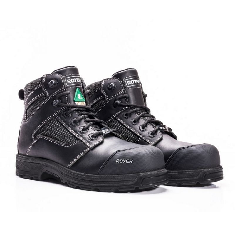 Royer Agility Arctic Grip 5608AG Men's Waterproof Composite Toe Work Boots - Black | Slip Resistant & Insulated for Construction, Warehouse & Outdoor Winter Work