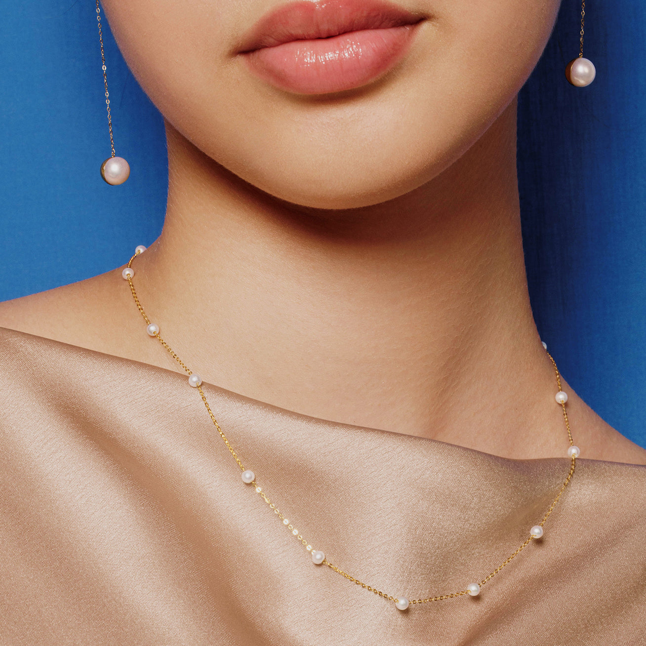 18K Solid Gold Freshwater Pearl Necklace for Women - Elegant & Timeless Jewelry Gift for Wedding, Anniversary & Special Occasions | KN00026