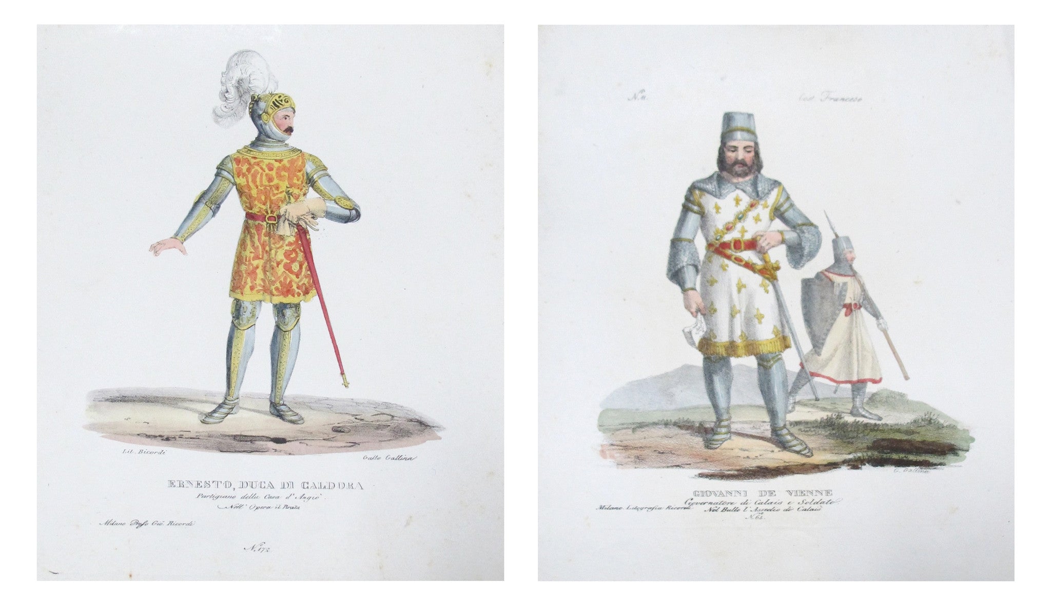 1799 Italian Clothing Design Stencils - Duke of Caldora & Giovanni of Vienna - Vintage Fashion Templates for Historical Costume Making & Renaissance Art Projects