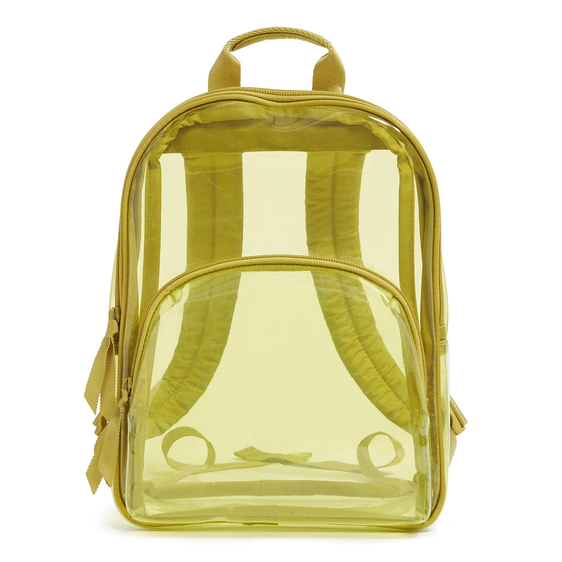 Vera Bradley Clear Small Backpack - Waterproof Lightweight Travel Bag for Women, Golden Olive | Perfect for Airports, Concerts, Festivals & School Essentials