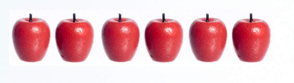 6-Pack Miniature Red Apples for Dollhouse Decor - Perfect for DIY Miniature Scenes, Fairy Gardens, and Craft Projects