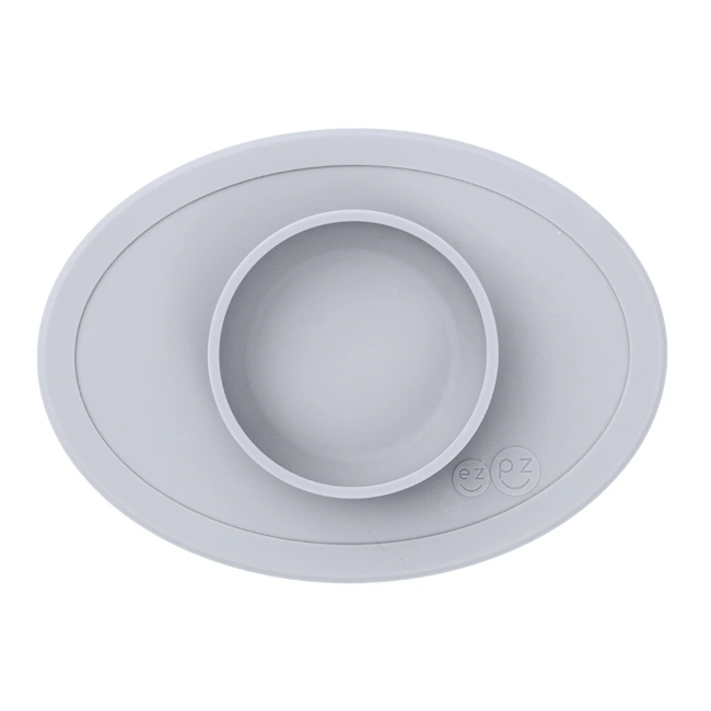 Ezpz Tiny Bowl in Pewter - Perfect for Baby-Led Weaning, Toddler Meals & Mess-Free Feeding