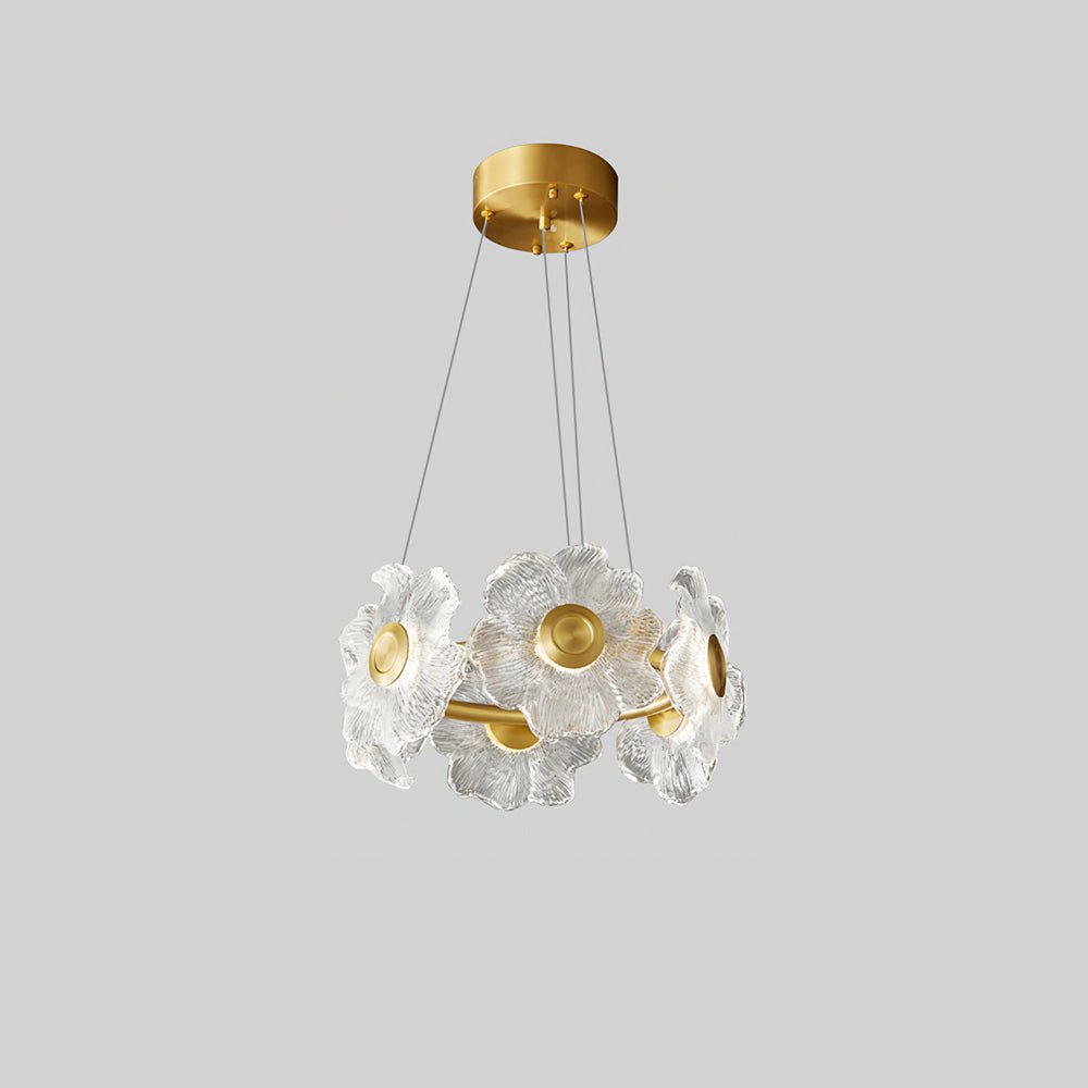 Elegant Flora Glass Chandelier - Modern Crystal Ceiling Light Fixture for Dining Room, Living Room & Bedroom Decor
