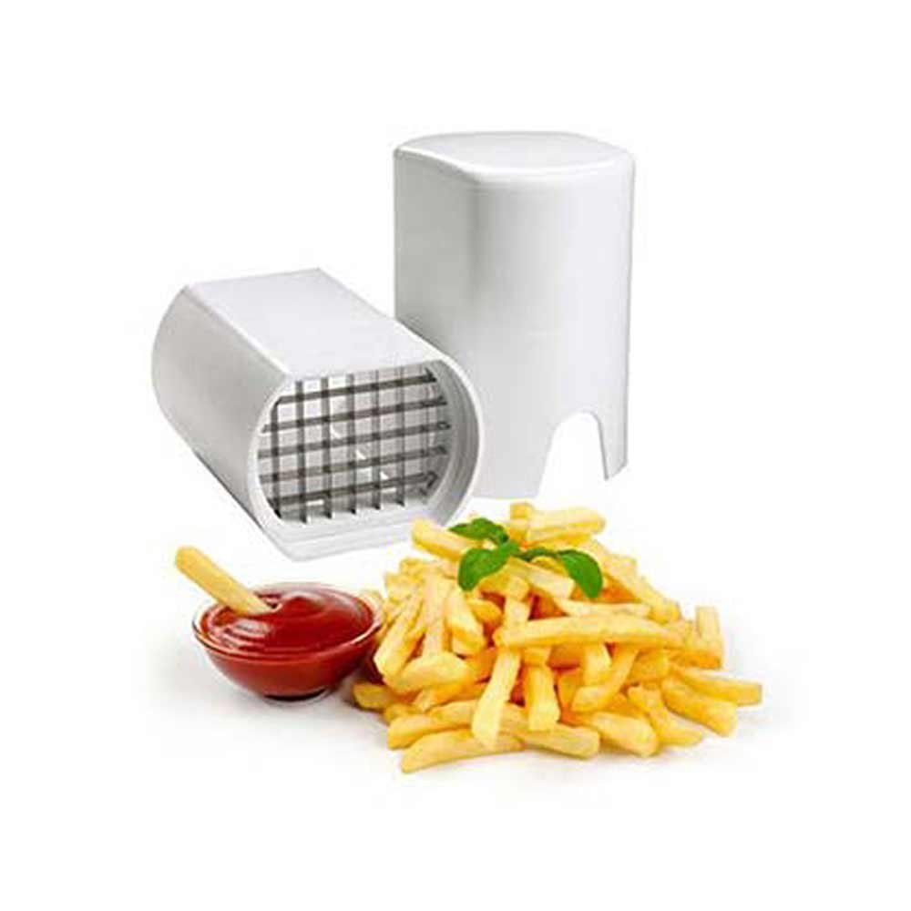 Premium Potato Slicer for Perfect French Fries - Stainless Steel Vegetable Cutter with 3 Blades for Home Kitchen, Fast Food Restaurants & Snack Shops