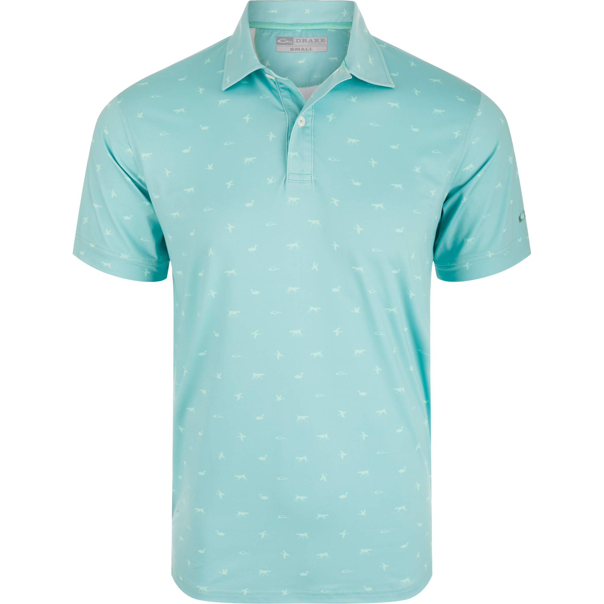 Performance Print Polo Shirt for Men - Moisture Wicking Quick Dry Golf Shirt with UV Protection - Perfect for Golf, Tennis & Casual Wear