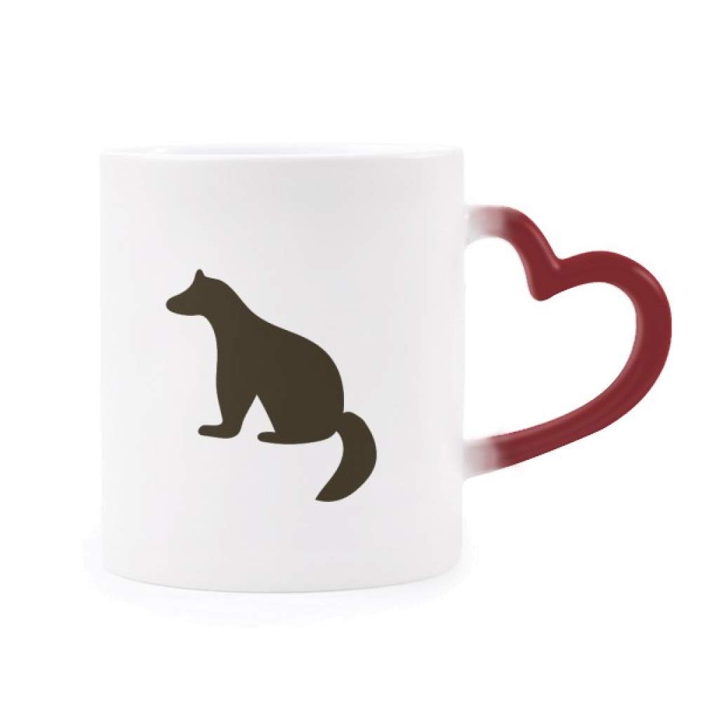 Black Cotton Cute Animal Heat Sensitive Mug - Color Changing Ceramic Cup with Red Design for Coffee & Tea | Perfect Gift for Animal Lovers & Office Use