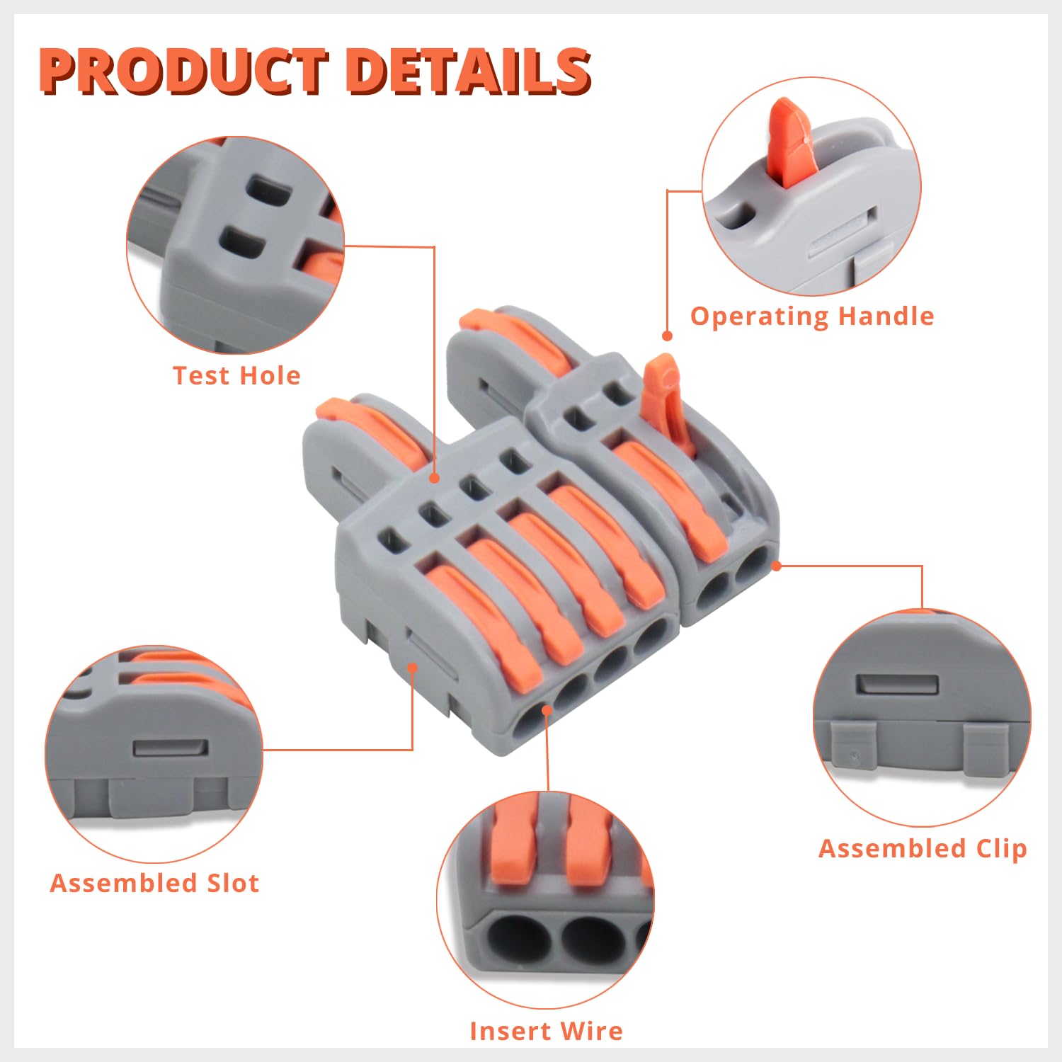 14 Pcs Compact Lever Splicing Wire Connectors Kit - 1 in 5 Out DIY Push-in Terminal Block for Home Electrical Wiring, Automotive Repairs & DIY Projects
