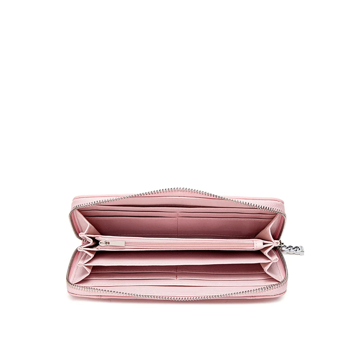 Mae Zip Wallet in Light Pink Pebbled Leather - Stylish & Secure Wristlet for Women | Perfect for Everyday Use, Travel & Gifts