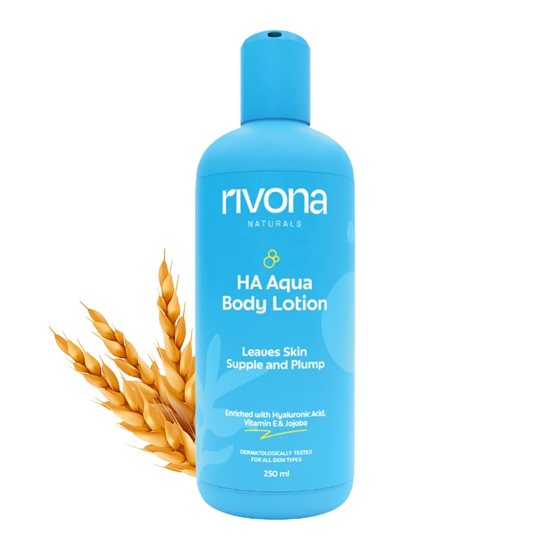 Rivona Naturals HA Nourishing Body Lotion for Dry Skin - Hydrating & Refreshing Non-Sticky Moisturizer for Men & Women | 250ml | Perfect for Daily Hydration & After-Shower Care