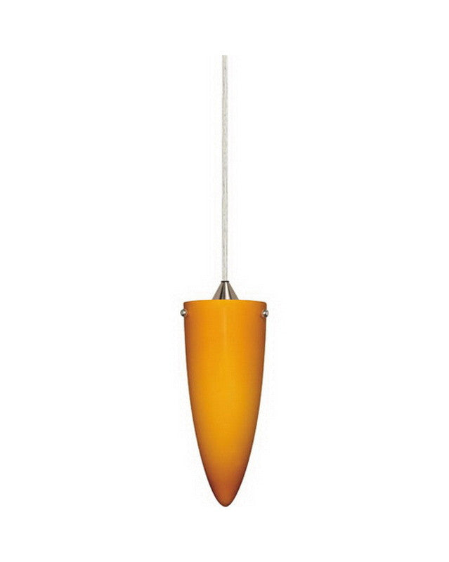 Nuvo Lighting 60 656 Brushed Nickel Mini Pendant Light with Butterscotch Cone Glass Shade - Perfect for Kitchen Island, Dining Room, or Entryway Lighting