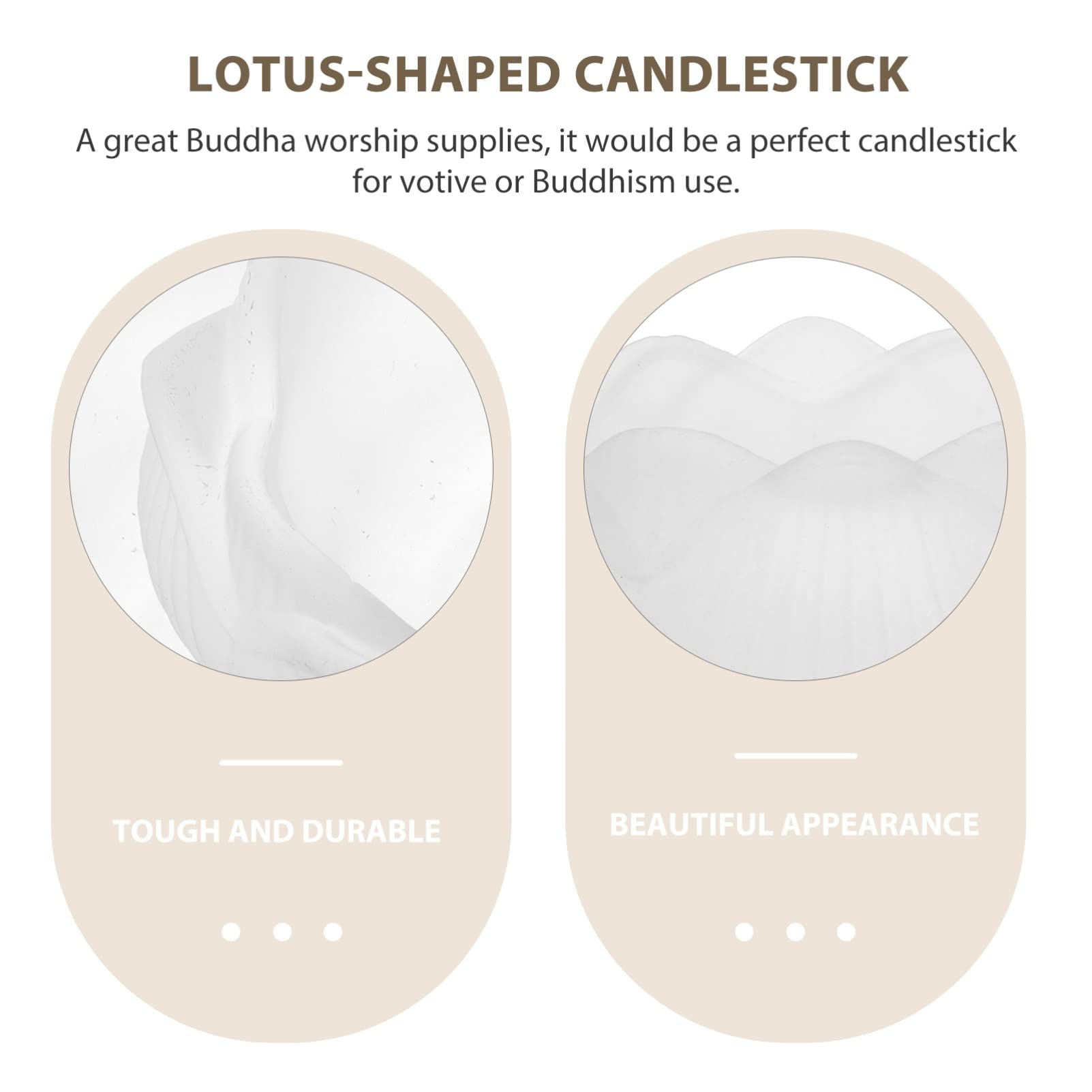 2pcs Lotus Glass Candle Holders - Elegant Buddhist Candlesticks for Home Decor, Temple & Buddha Hall Lighting - Perfect for Meditation, Prayer & Spiritual Ceremonies