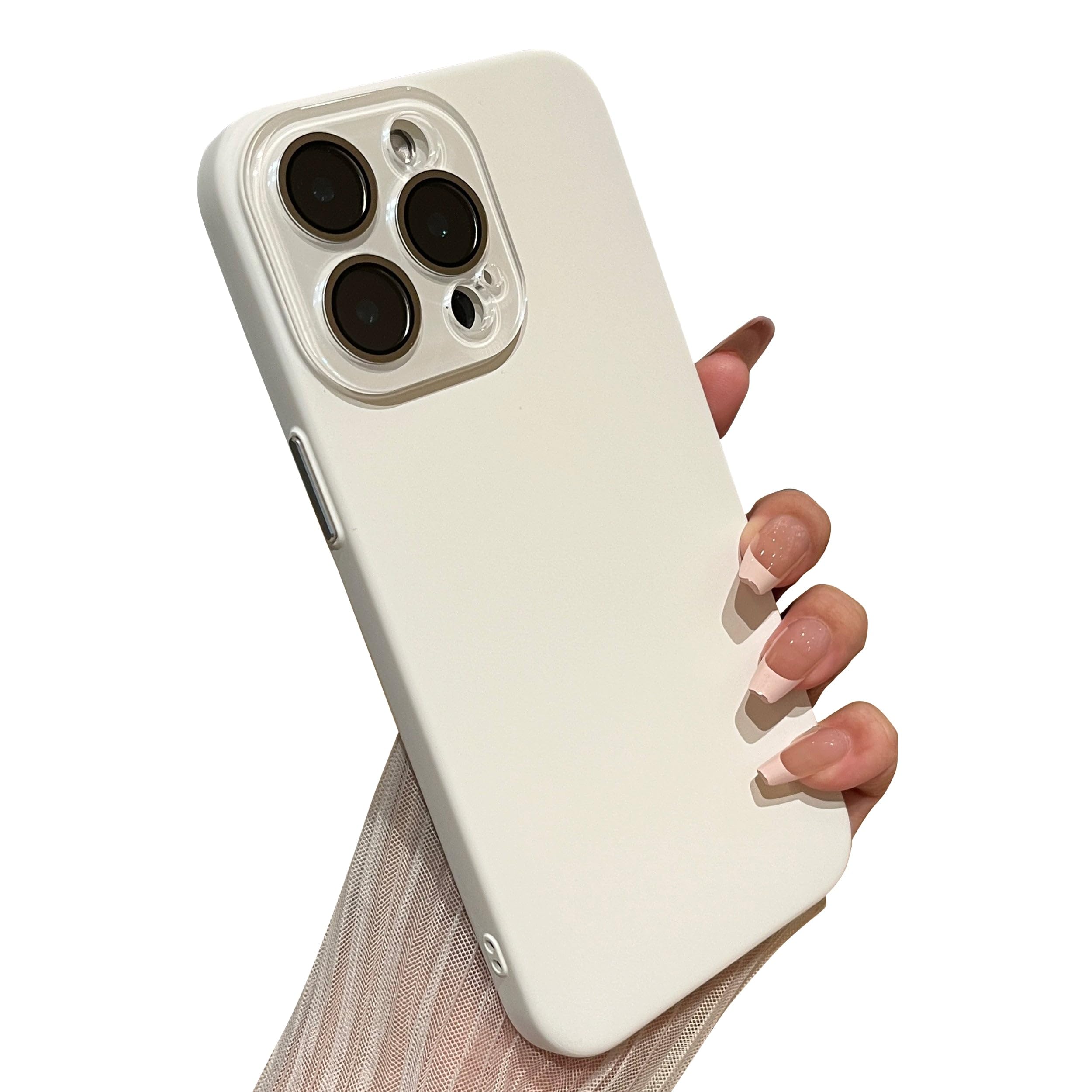 Premium Solid Color iPhone 13 Pro Max Case with Full Camera Lens Protection - Slim Protective Phone Cover (White) | Perfect for Everyday Use, Travel & Outdoor Activities