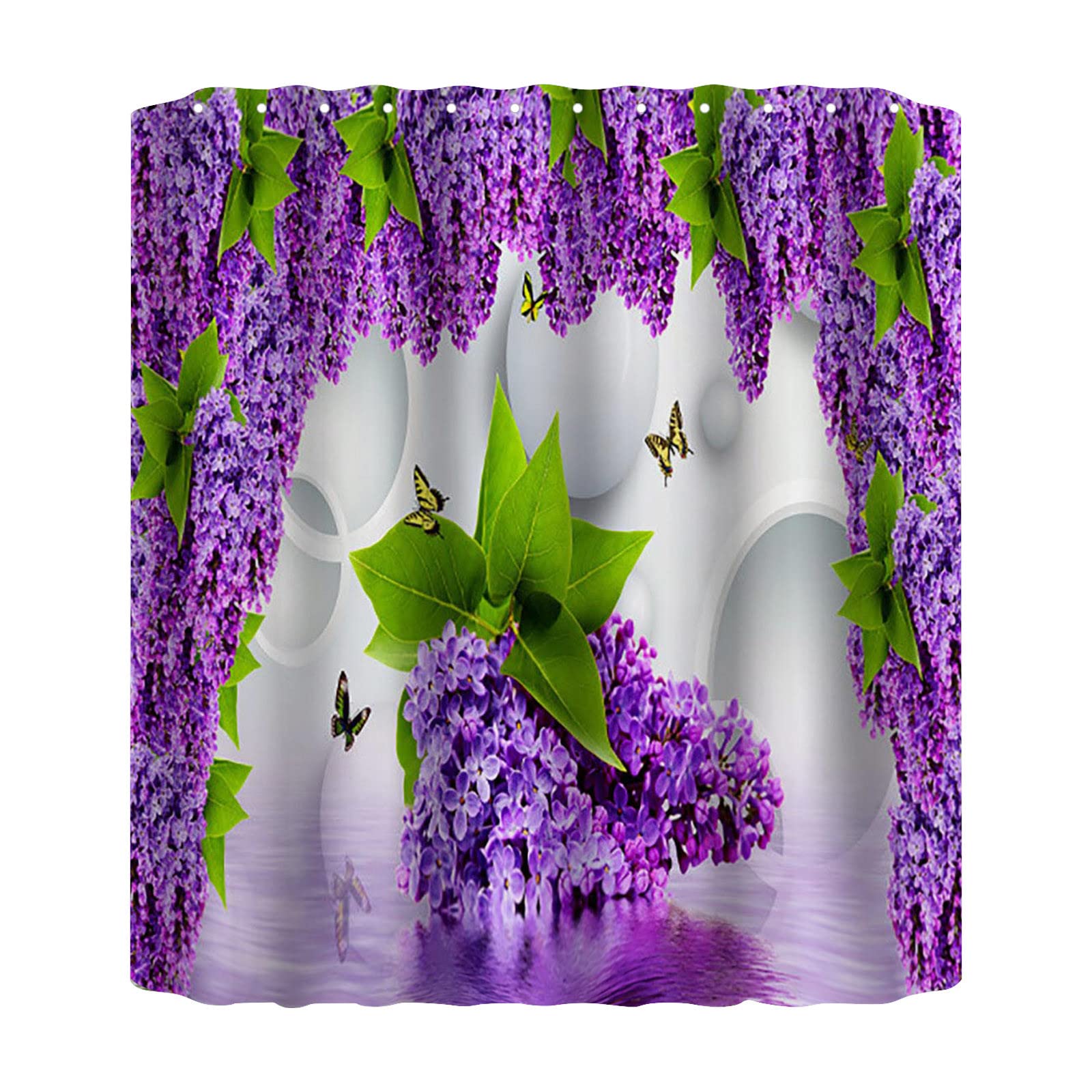 **Floral Print Shower Curtain 70x70 Inch - Waterproof Bathroom Decor with 12 Plastic Hooks, Heavy Duty & Machine Washable - Includes Clear Plastic Liner 72x72 (180x180cm) - Perfect for Modern Bathrooms, Guest Baths & Spa-Like Retreats**