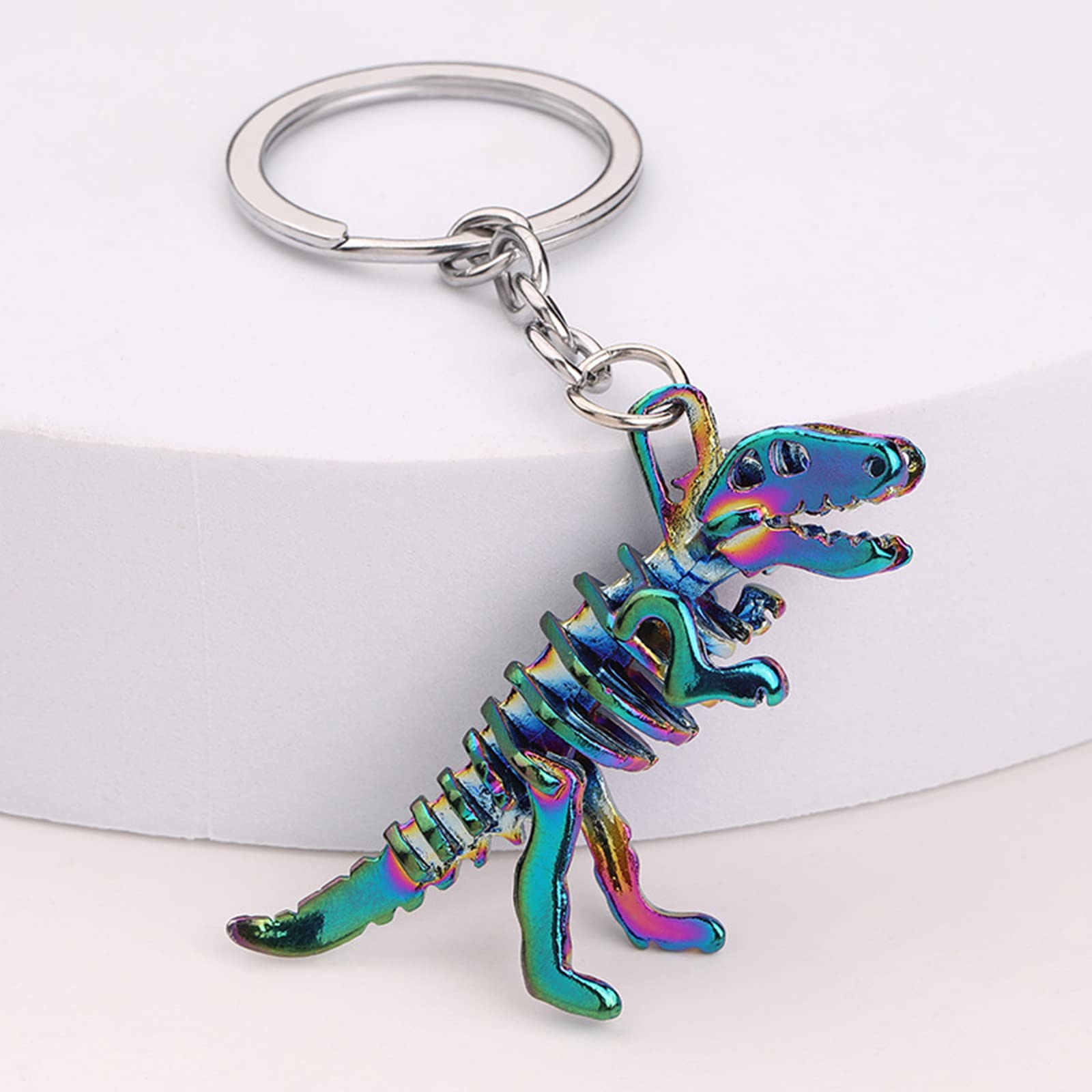 Unique Metal Dinosaur Skull Keychain - Cool Gifts for Men, Boyfriend & Husband - Valentine's Day Present - Perfect for Key Organization, Car Keys & Backpack Accessories