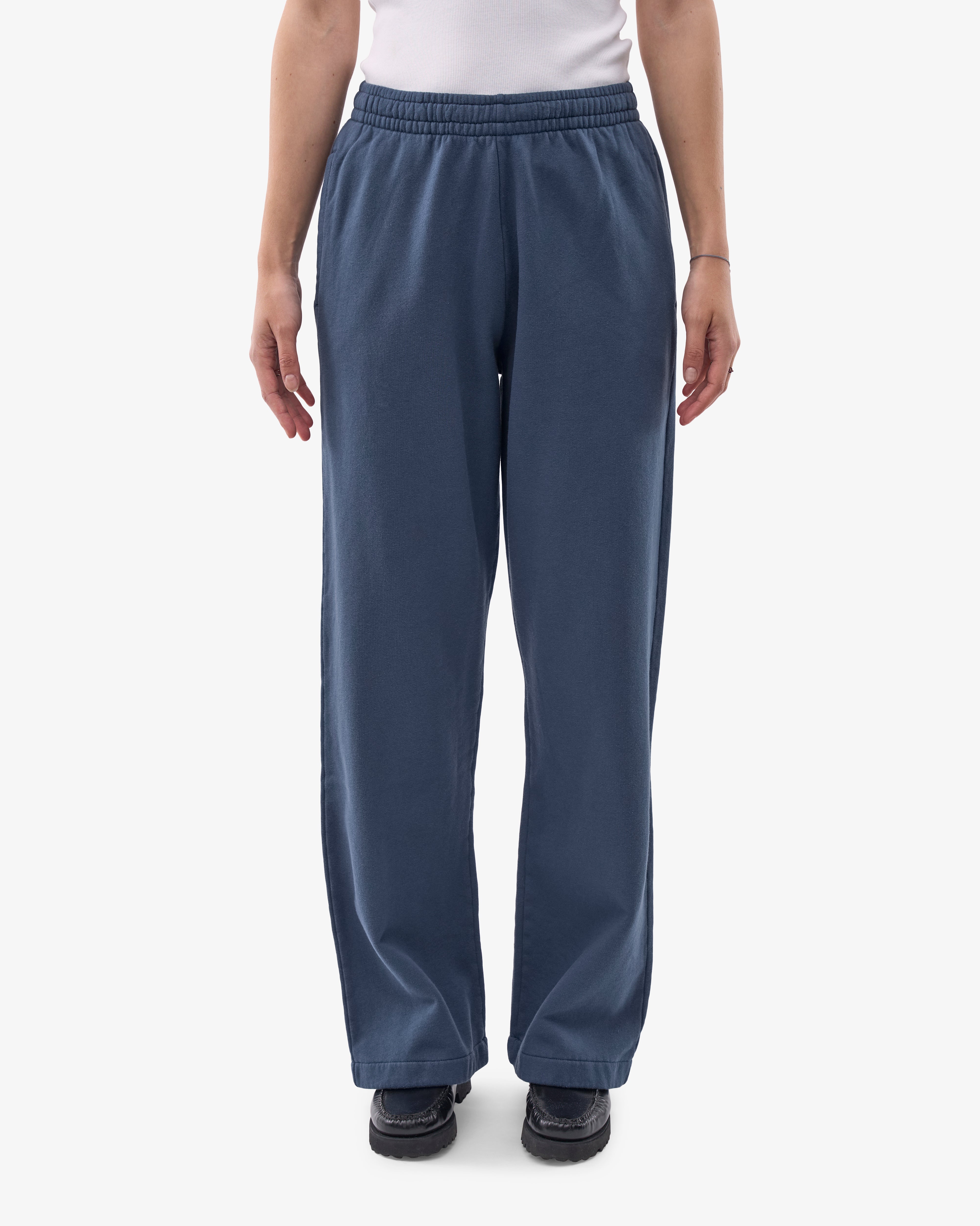 Organic Straight Leg Sweatpants for Women - Soft Cotton Joggers in Petrol Blue | Lounge, Yoga & Casual Wear