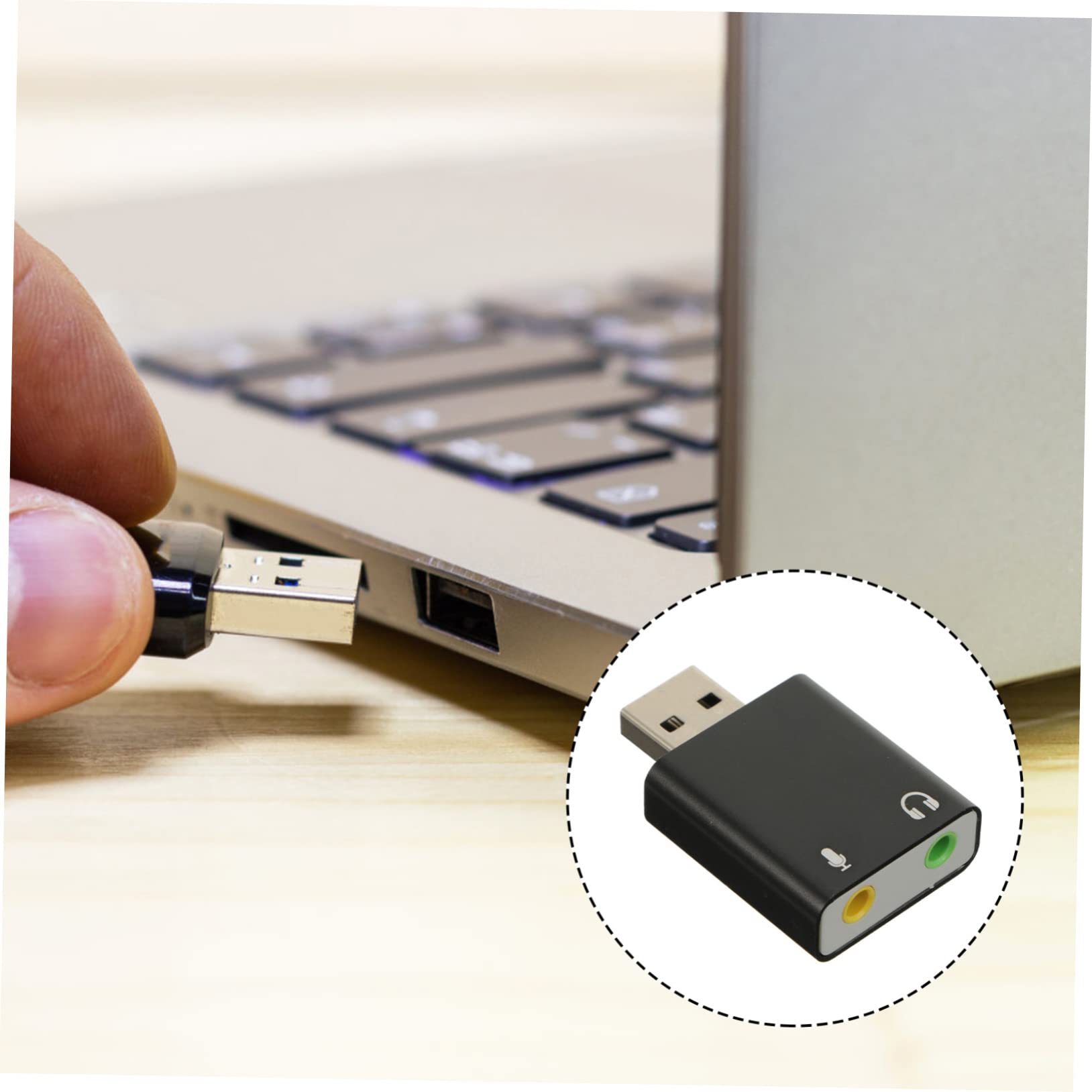 OSALADI 2-Pack USB External Sound Card - High-Quality Stereo Audio Adapter for Laptop & PC, Aluminum Alloy USB Headset & Microphone Adapter with 3D Sound | Perfect for Gaming, Online Meetings & Music Production