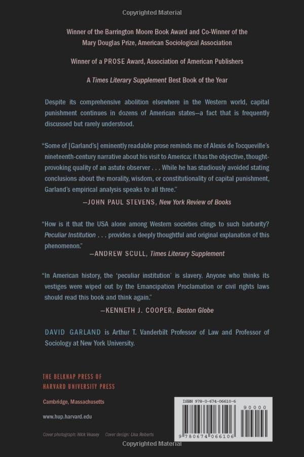 Peculiar Institution: America's Death Penalty in an Age of Abolition - History & Analysis of Capital Punishment in US Legal System | Perfect for Law Students, Researchers & Policy Makers
