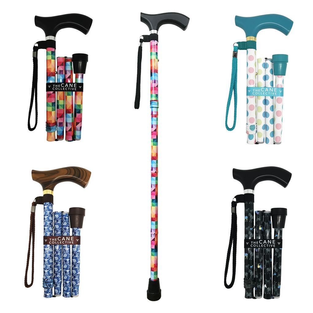 Foldable Walking Cane for Seniors - Adjustable Lightweight Mobility Cane with Comfortable Handle & Non-Slip Tip - Ideal for Elderly, Hiking, Travel, and Daily Support