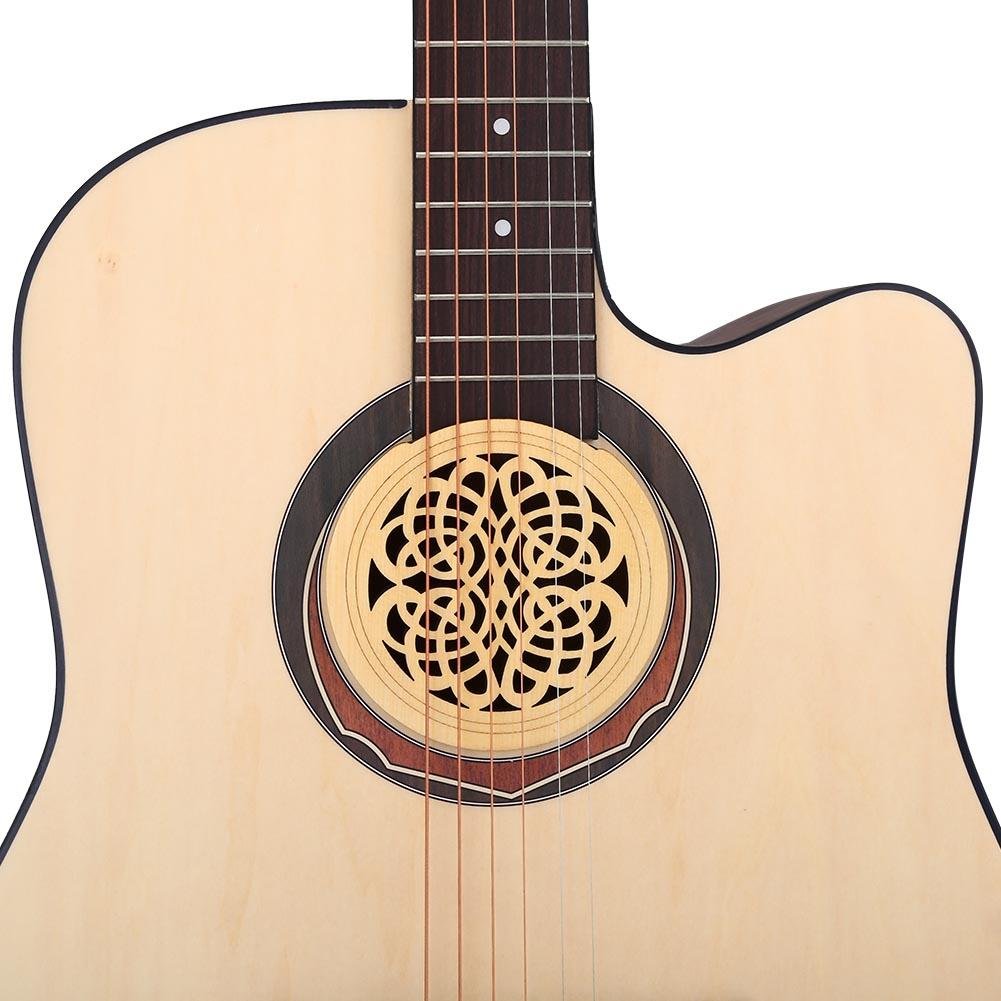 Vbestlife Wooden Guitar Soundhole Cover with Sponge - Acoustic Classic Guitar 41'' Sound Hole Protector (#6) - Perfect for Noise Reduction & Practice Sessions