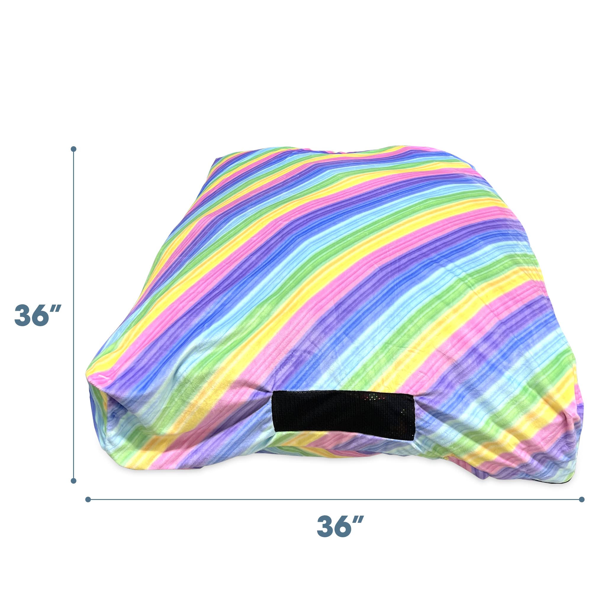 Foamma 36x36 Inch Crash Pad - 3x3 Feet Sensory Foam Mat for Kids & Adults - Ultra Comfortable, Washable Rainbow Cover - Perfect for Playrooms, Therapy, Jumping & Relaxation - Great for Sensory Play, Autism Support & Home Gym Use