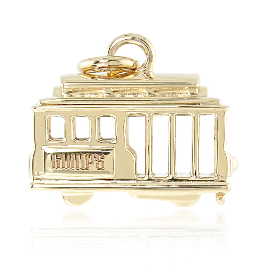 Small Gold Cable Car Charm Pendant - Vintage-Inspired Jewelry for Necklaces & Bracelets - Perfect for Travel Lovers & San Francisco Souvenirs