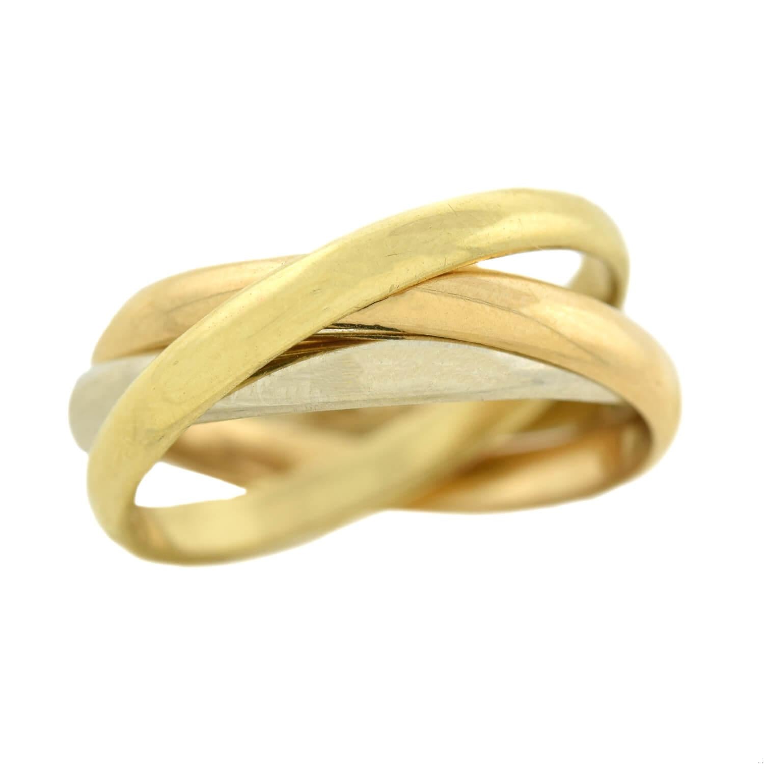 18kt Gold 3-Tone Trinity Roller Ring for Women - Elegant Stackable Jewelry for Everyday Wear, Anniversary Gifts & Special Occasions