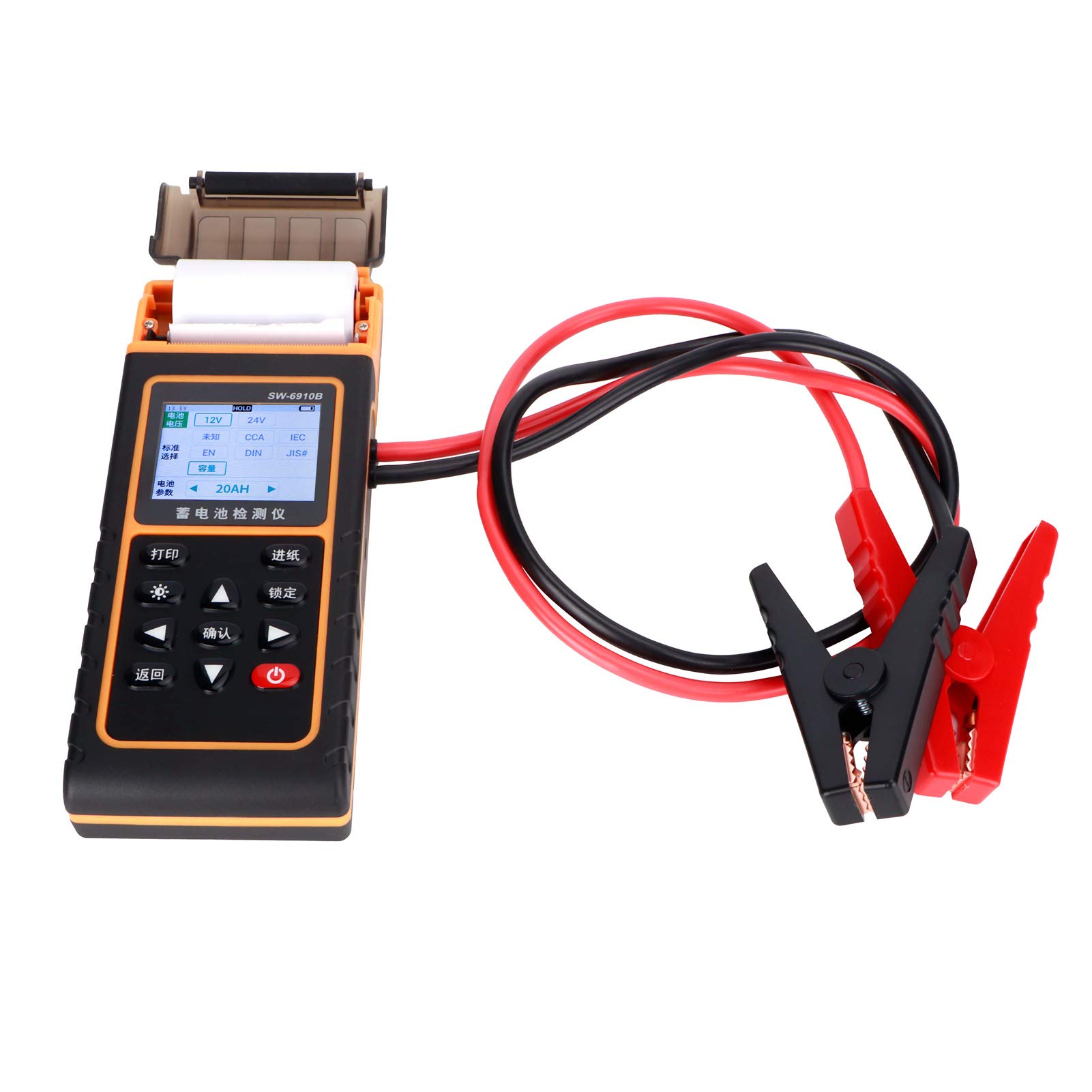 01 Battery Analyzer - Digital Car Battery Tester with Printer for 12V/24V Vehicles | High-Definition Plastic Diagnostic Tool for Gasoline Cars | Perfect for Auto Shops & DIY Car Maintenance