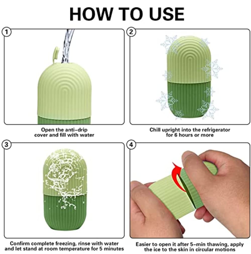 Facial Ice Roller for Skin Care | Reusable Cold Therapy Massager for Glowing & Clear Skin | Portable Face Massage Tool with Cooling Benefits | Reduces Puffiness & Soothes Skin | Perfect for Morning Routine, Post-Workout Recovery & Sunburn Relief | Cucumber & Aloe Vera Whitening Face Scrub (500ml) for Men & Women