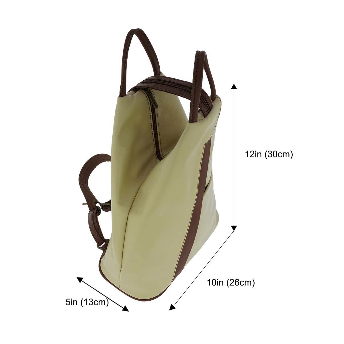 Genuine Italian Leather Women's Backpack - Stylish Top Handle Shoulder Bag & Purse for Work, Travel & Everyday Use