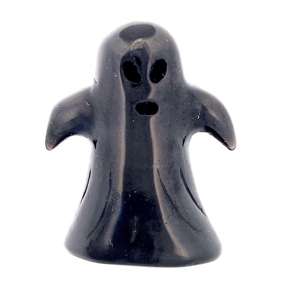 Black Obsidian Happy Ghost Pendant - Natural Stone Jewelry for Protection & Good Luck | Perfect for Meditation, Healing & Spiritual Gifts
