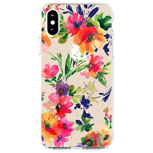 Pink Purple Floral Flowers On Clear Case