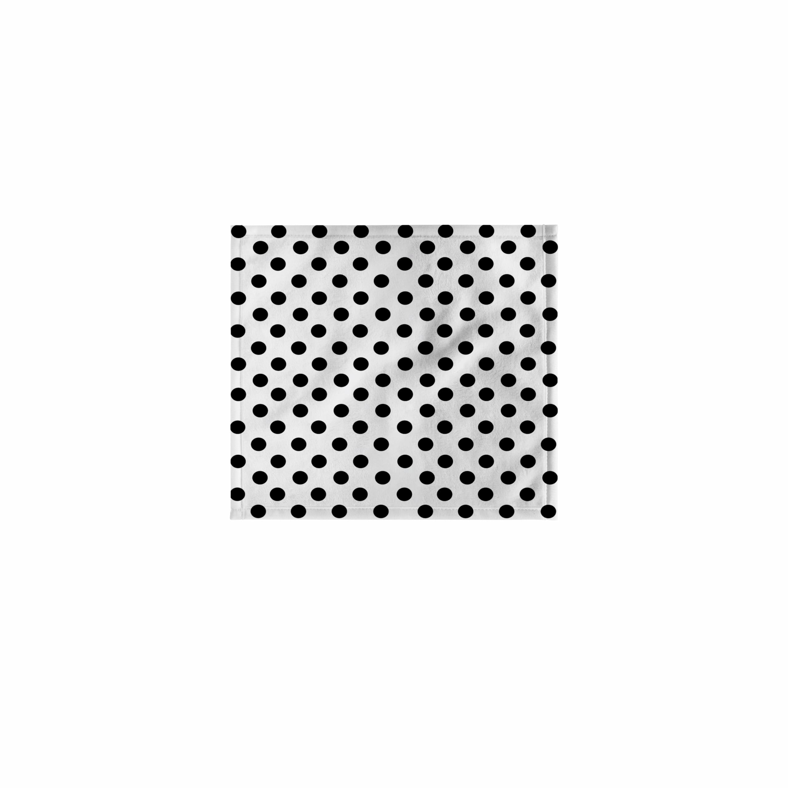 11x12 Inch Wash Cloth for Face & Body - Black Polka Dots on White Cotton - Classic Retro 1950s Style Bath Towel | Perfect for Spa, Baby Care & Gentle Exfoliation
