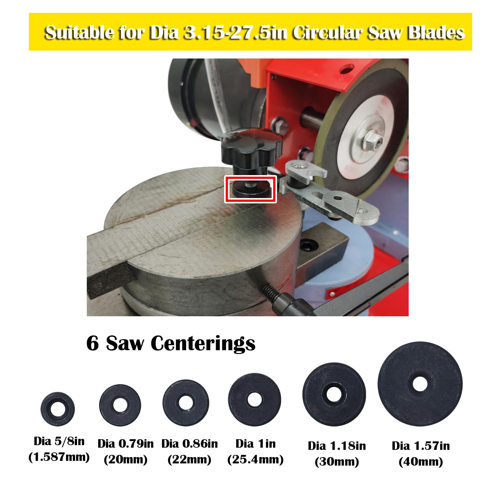 Carbide Saw Blade Sharpener 5in Grinding Wheel 220V - for Woodworking & Metal Cutting