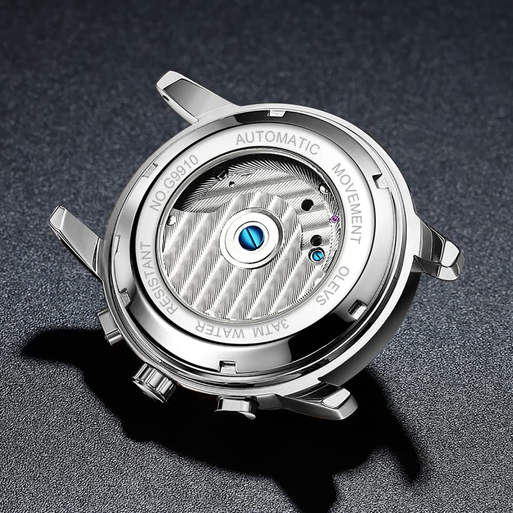 OLEVS Automatic Gold Watches for Men - Luxury Classic Stainless Steel Calendar Luminous Waterproof Watch - Perfect for Business, Formal Events & Daily Wear