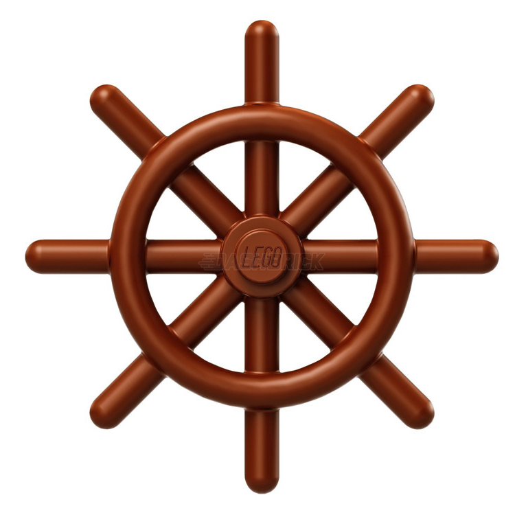LEGO Minifigure Accessory Set - Boat, Ship's Wheel & Slotted Pin in Reddish Brown (6278548) | Perfect for LEGO Pirates, Ship Builds & Minifigure Customization
