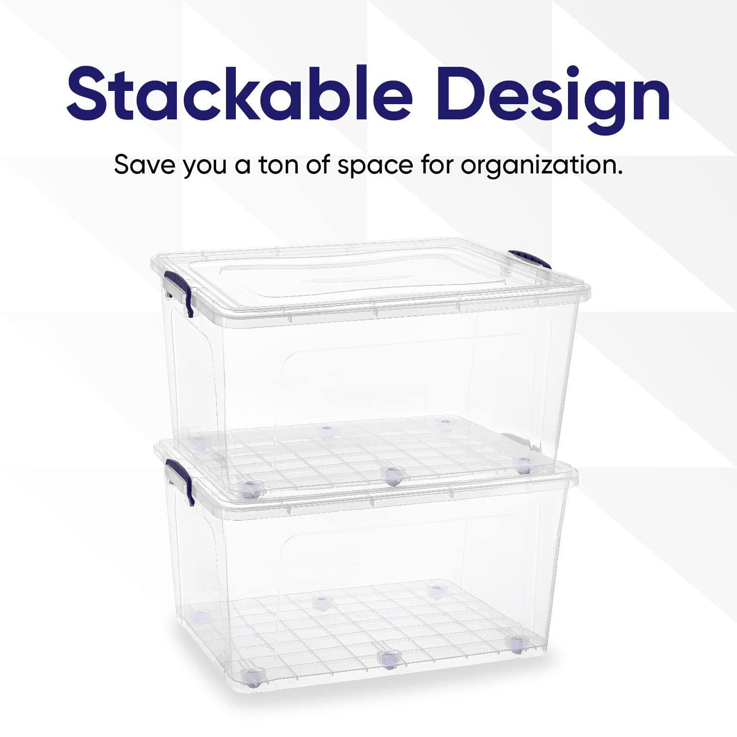 Superio Clear Plastic Storage Bins with Lids - 6 Pack 85 Qt Wheeled Stackable Organizer Containers - BPA Free, Non-Toxic, Odorless for Home, Office, Dorm - Perfect for Closet Organization, Garage Storage & Moving Supplies