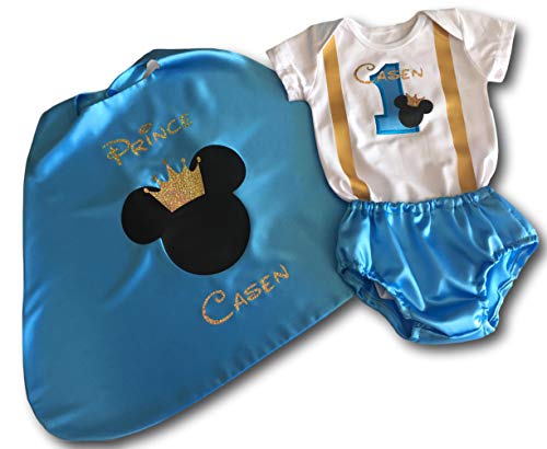Aqua Blue Mickey Mouse 1st Birthday Outfit for Baby Boys - Cute Disney-Themed Romper & Hat Set for First Birthday Party, Photo Shoot & Special Occasions