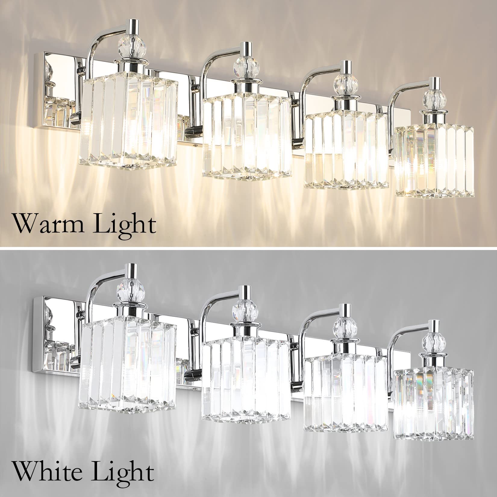 Ralbay Modern Crystal Vanity Light - 4-Light 31.5